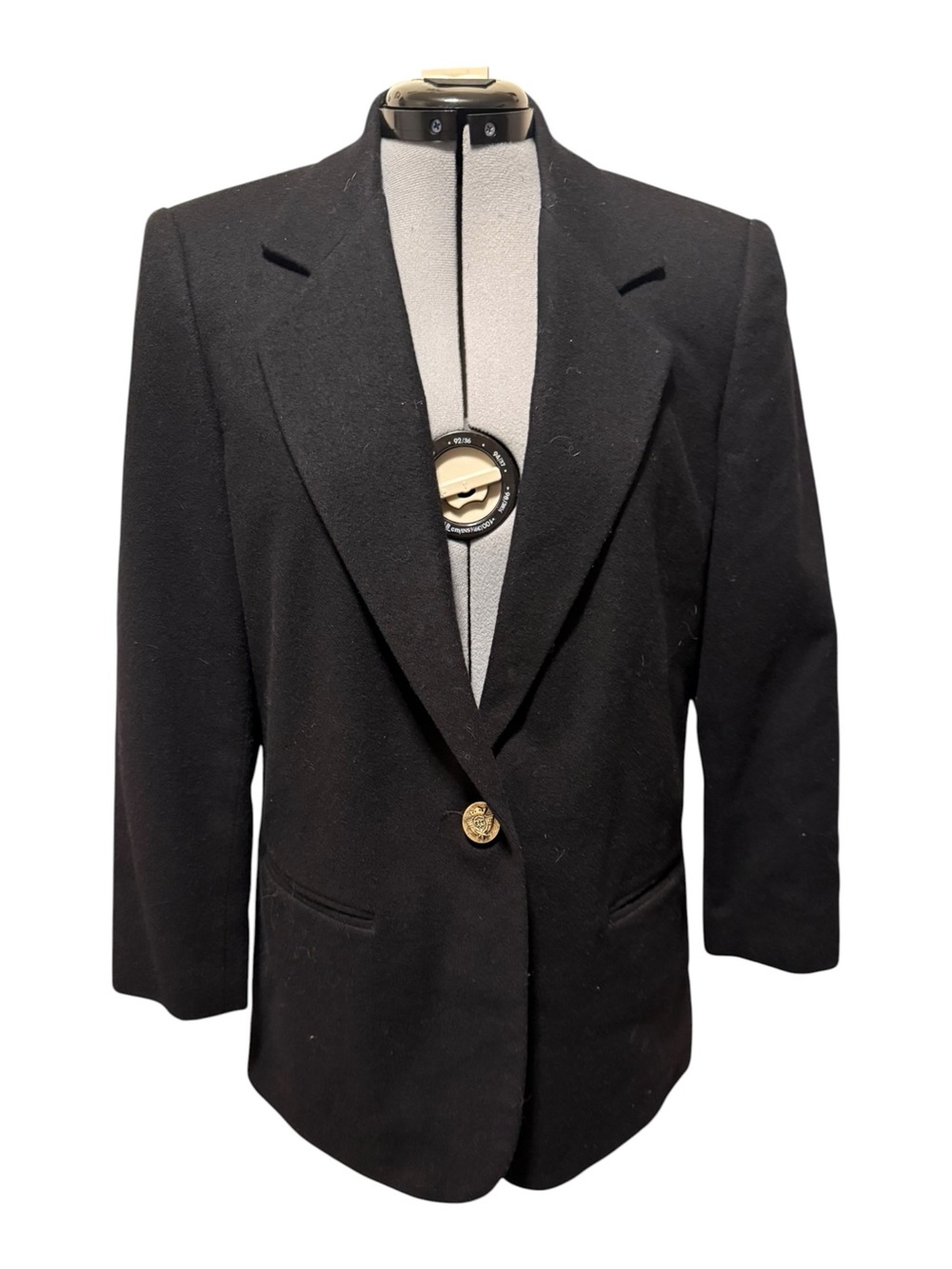 Sag Harbor Black Blazer with Gold Button